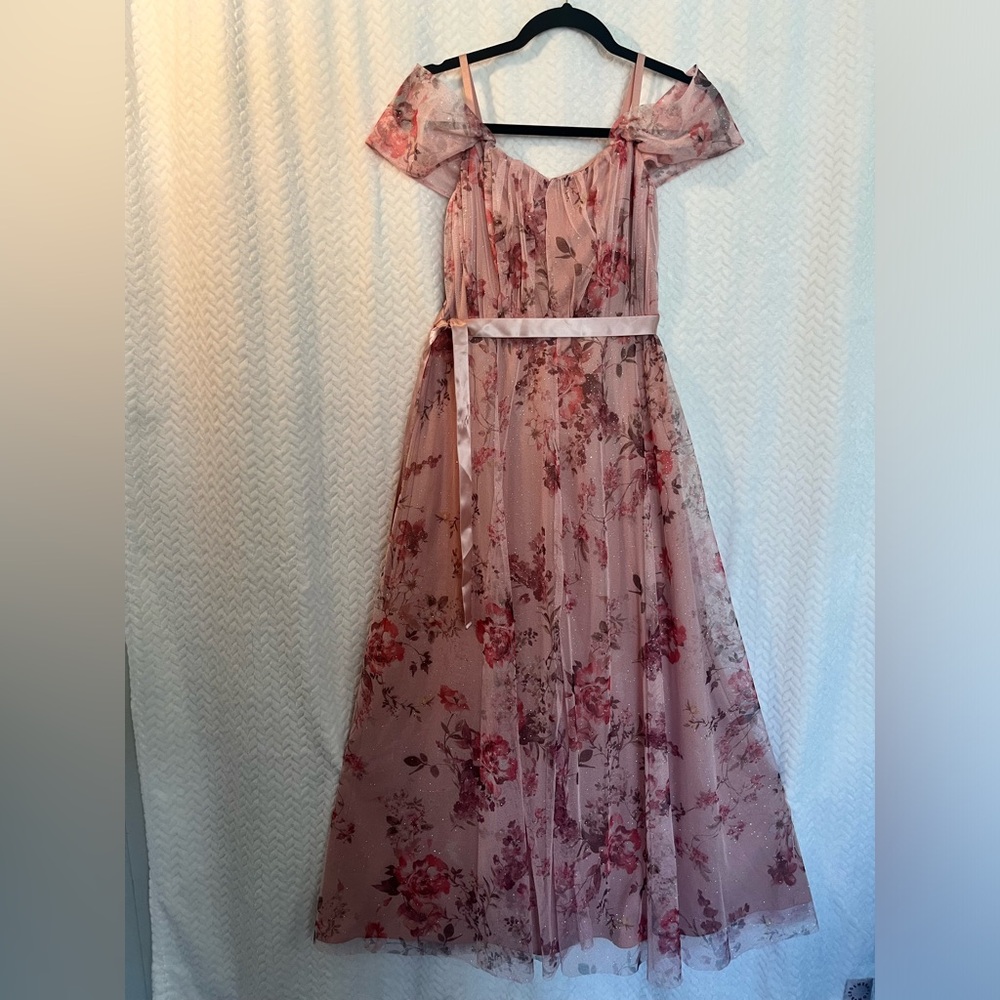 Floral Pink Mesh Dress